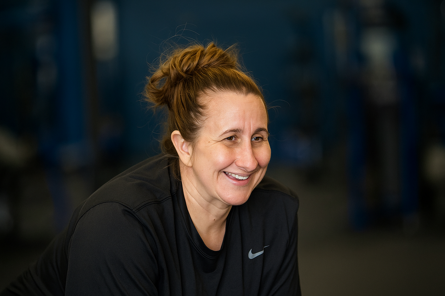 Melissa smiling during a training session